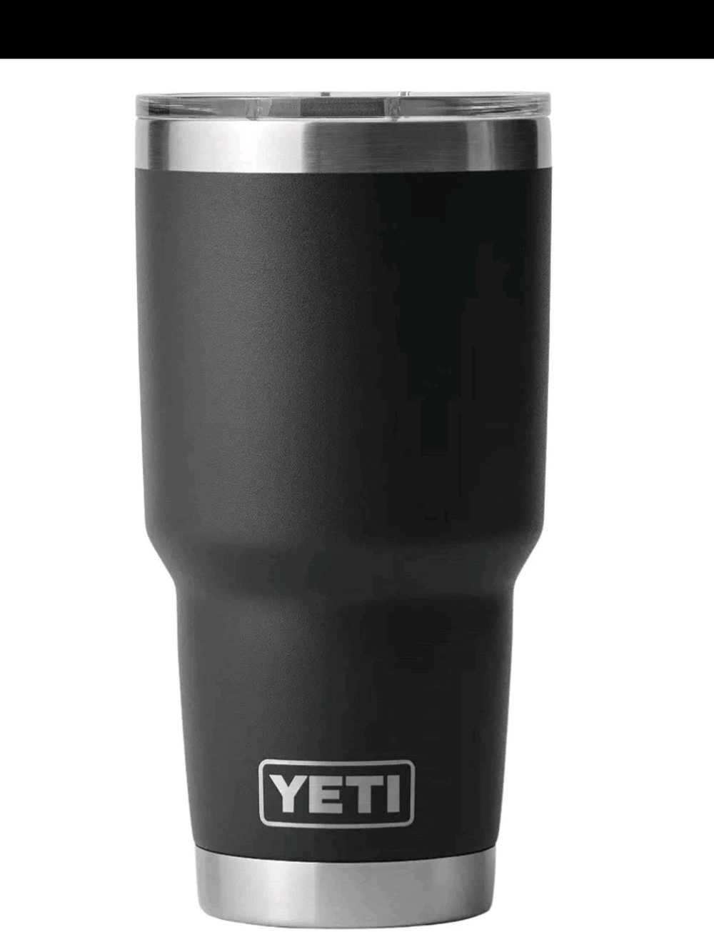Yeti Black Rambler 30 oz Tumbler with Silver Trim